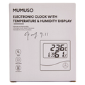 Elektronische Kunststoff-Uhr mit Temperatur- und Luftfeuchtigkeitsanzeige (Weiß)