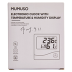 Elektronische Kunststoff-Uhr mit Temperatur- und Luftfeuchtigkeitsanzeige (Weiß)