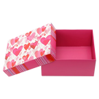 Faltbare Geschenkbox mit Herz-Design (Rosa/Rot)