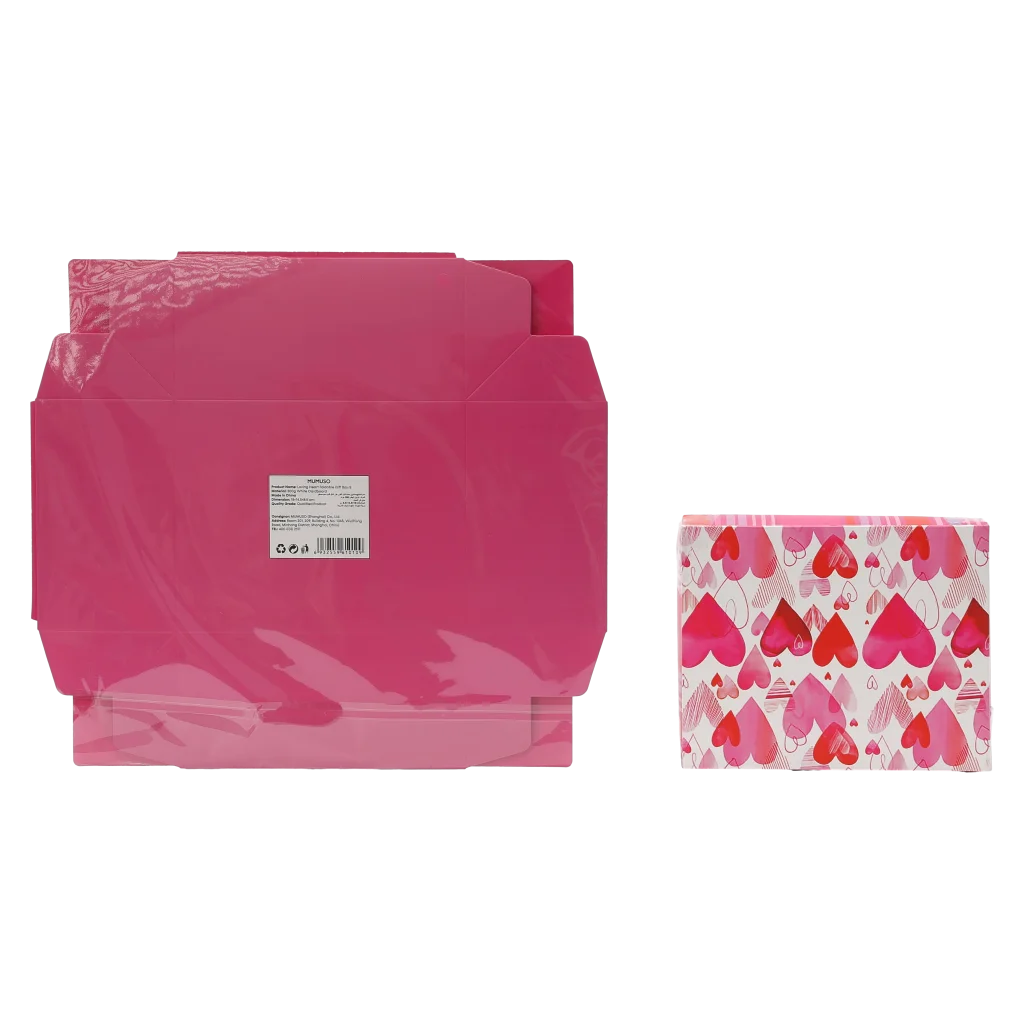 Faltbare Geschenkbox mit Herz-Design (Rosa/Rot)