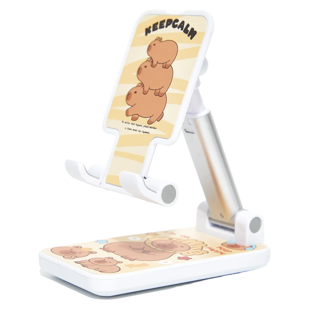 Faltbarer Handyhalter aus Kunststoff mit Capybara-Design (Mehrfarbig)