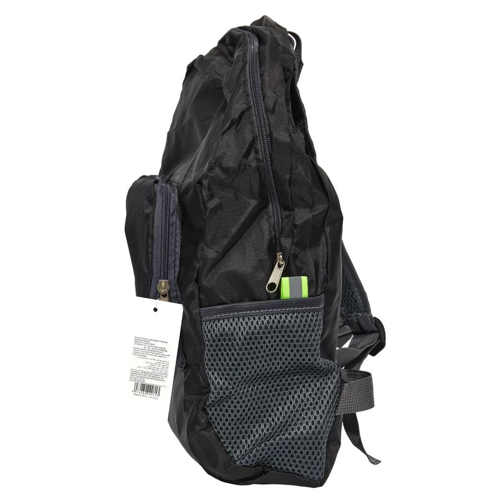 Faltbarer Rucksack aus Oxford-Stoff, ultraleicht, vielseitig verwendbar (Schwarz)