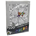 Puzzle 500 Teile zum Ausmalen mit Schmetterlings-Design (Mehrfarbig)
