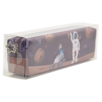 Federmäppchen mit Astronauten-Design, großes Fach (Dunkelblau/Orange)