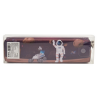 Federmäppchen mit Astronauten-Design, großes Fach (Dunkelblau/Orange)