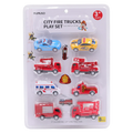 8-teiliges Feuerwehr-Spielset aus Kunststoff mit Einsatzfahrzeugen (Rot/Gelb/Blau/Weiß)