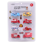 8-teiliges Feuerwehr-Spielset aus Kunststoff mit Einsatzfahrzeugen (Rot/Gelb/Blau/Weiß)