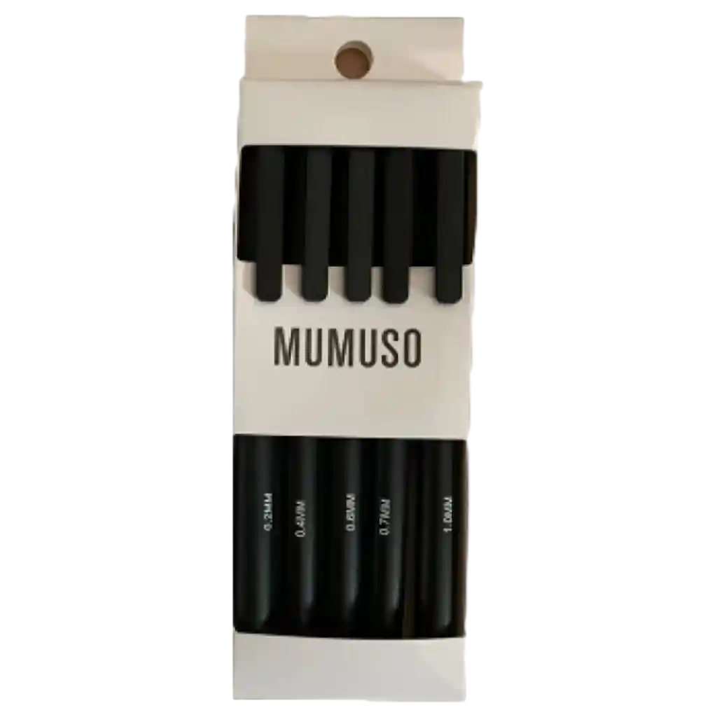 5er-Pack Filzstifte Schwarz zum Zeichnen und Markieren (Schwarz)