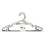 10er-Set flache Kleiderbügel aus Polypropylen (Grau)