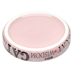 Flacher Keramik-Futternapf für Katzen mit Schriftzug-Design (Rosa)