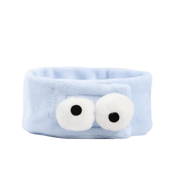 Flauschiges Flanell-Haarband mit Augen-Design, 27 × 7 cm (Blau)