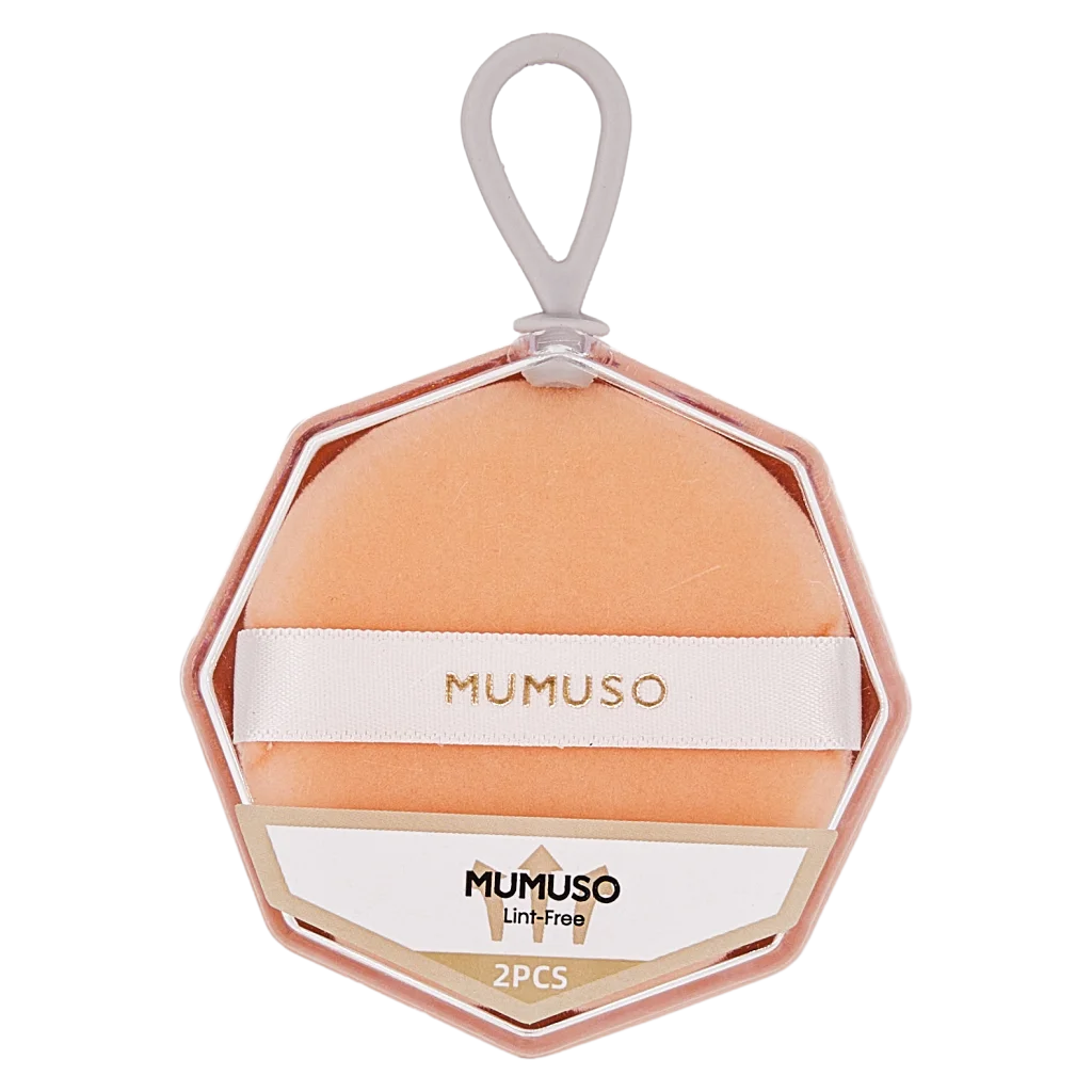 2-teiliges Flocking Puderquasten Set für Gesichtsmake-up (Pfirsich)