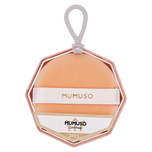 2-teiliges Flocking Puderquasten Set für Gesichtsmake-up (Pfirsich)