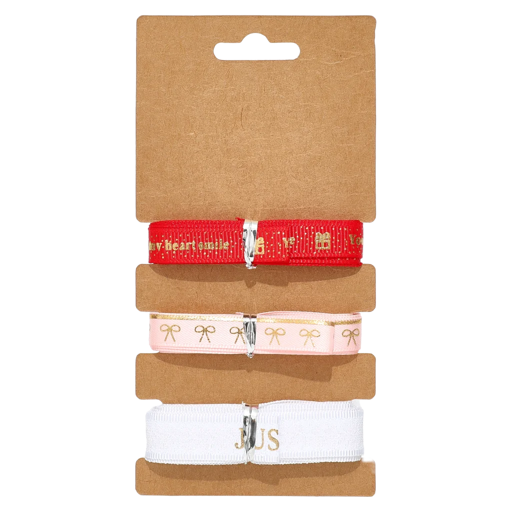 DIY Folien-Prägeband 3er-Set mit verschiedenen Prints, je 2 m (Rot/Rosa/Weiß)
