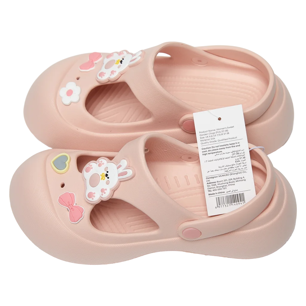 Gartenclogs für Damen mit Kaninchen-Design (Pink), Größe 39-40