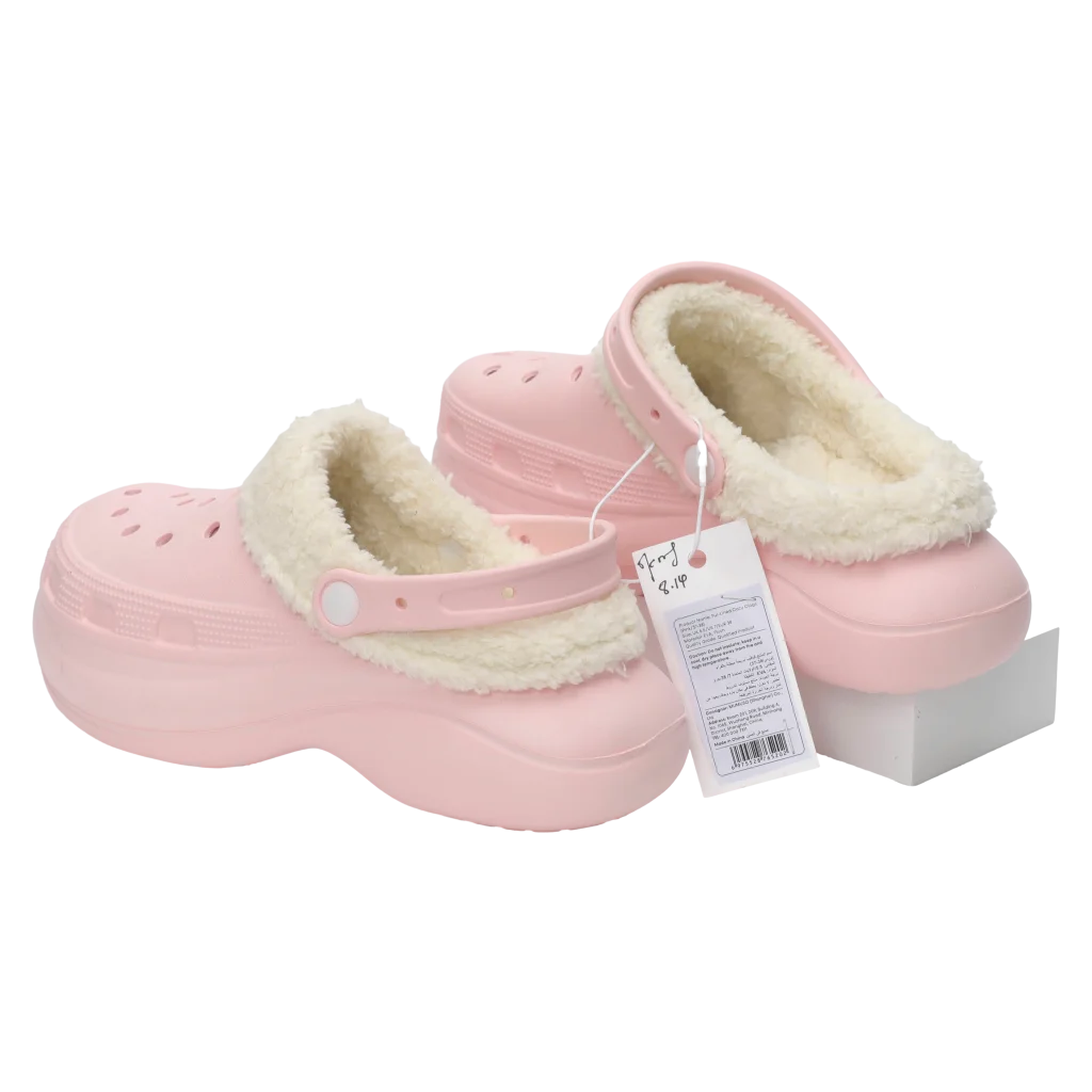 Gefütterte EVA-Clogs mit Plüschfutter für Damen, Größe 37-38 (Rosa)