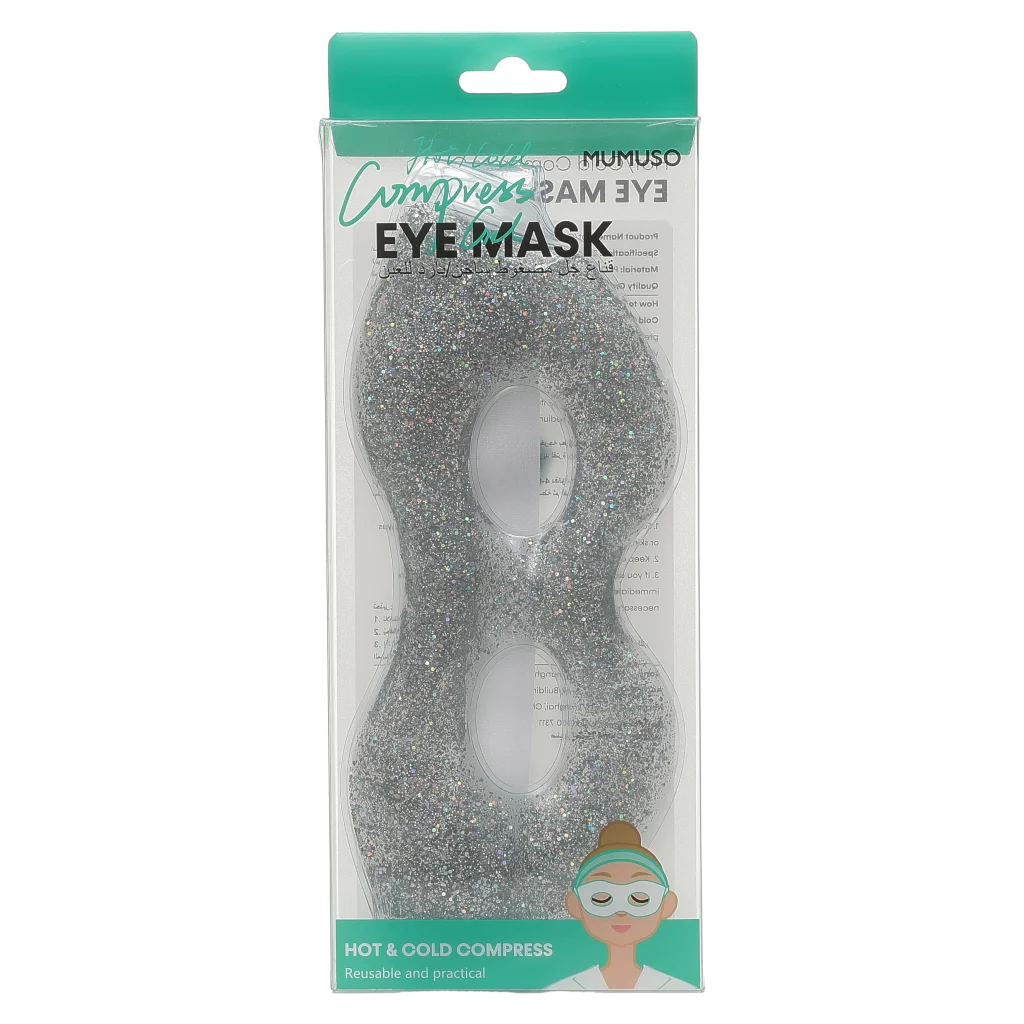 Gel-Augenmaske für Kälte- und Wärmeanwendung, 240 g (Silber)