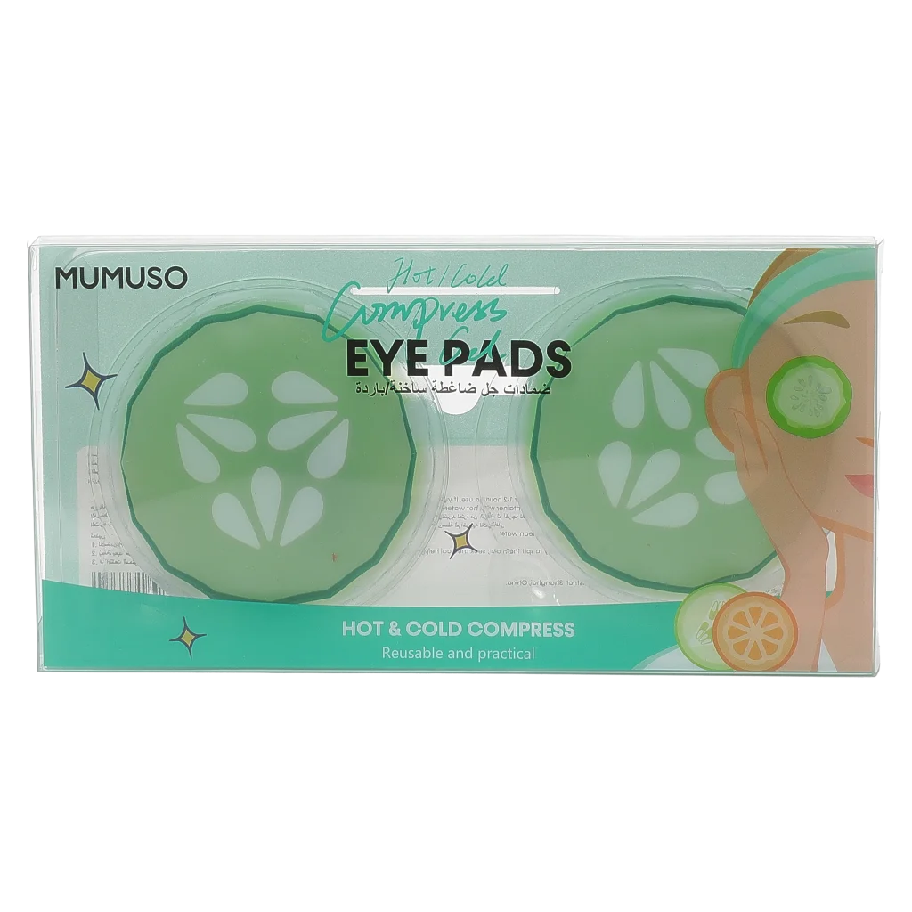 Gel-Augenpads aus PET mit Gurken-Print für Kalt- und Warmanwendung (Grün)