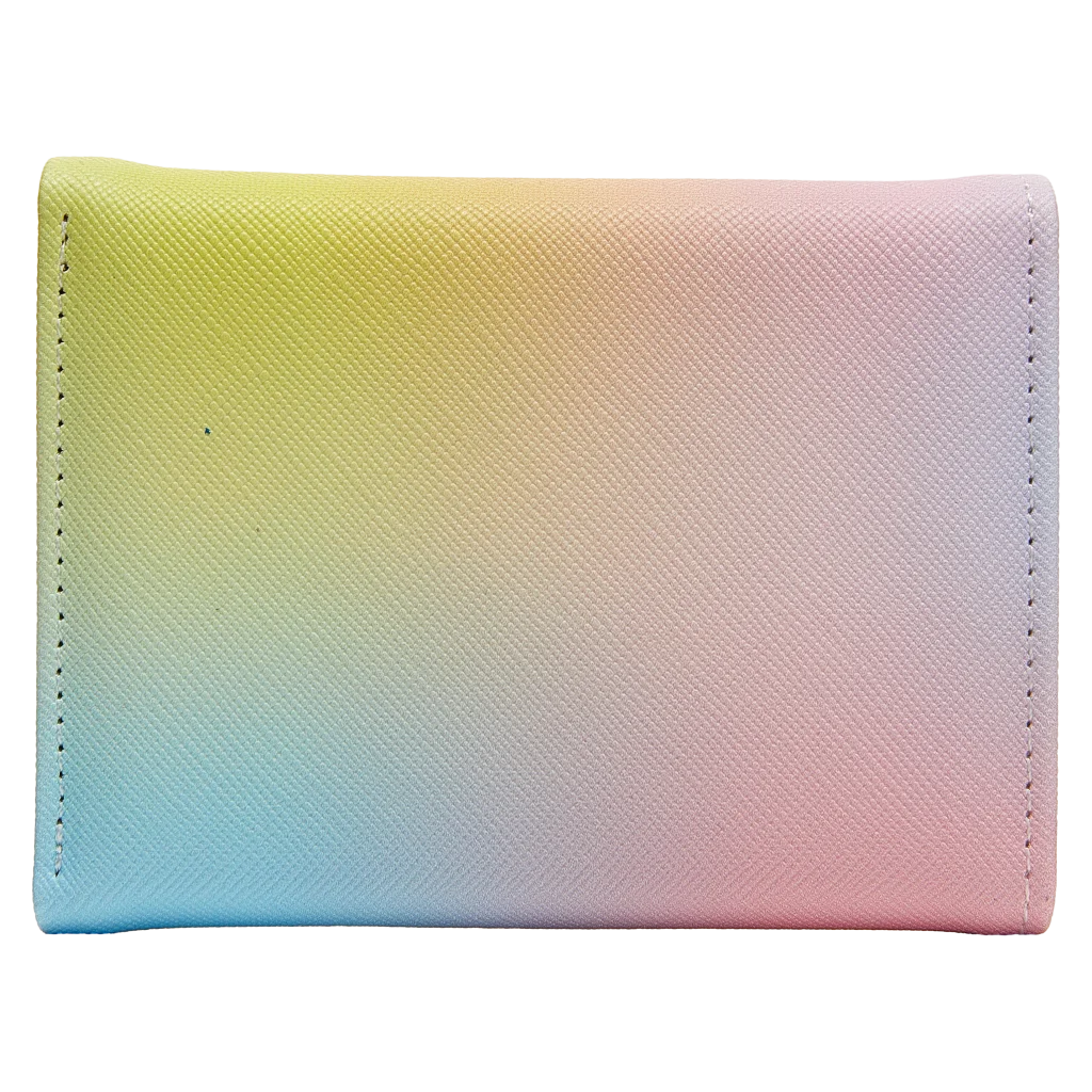 Damen Geldbörse aus Kunstleder mit Herz-Design, dreifach faltbar (Gelb/Rosa/Blau)