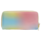 Multifunktionale Geldbörse aus Kunstleder mit Herz-Design (Gelb/Pastellrosa/Blau)