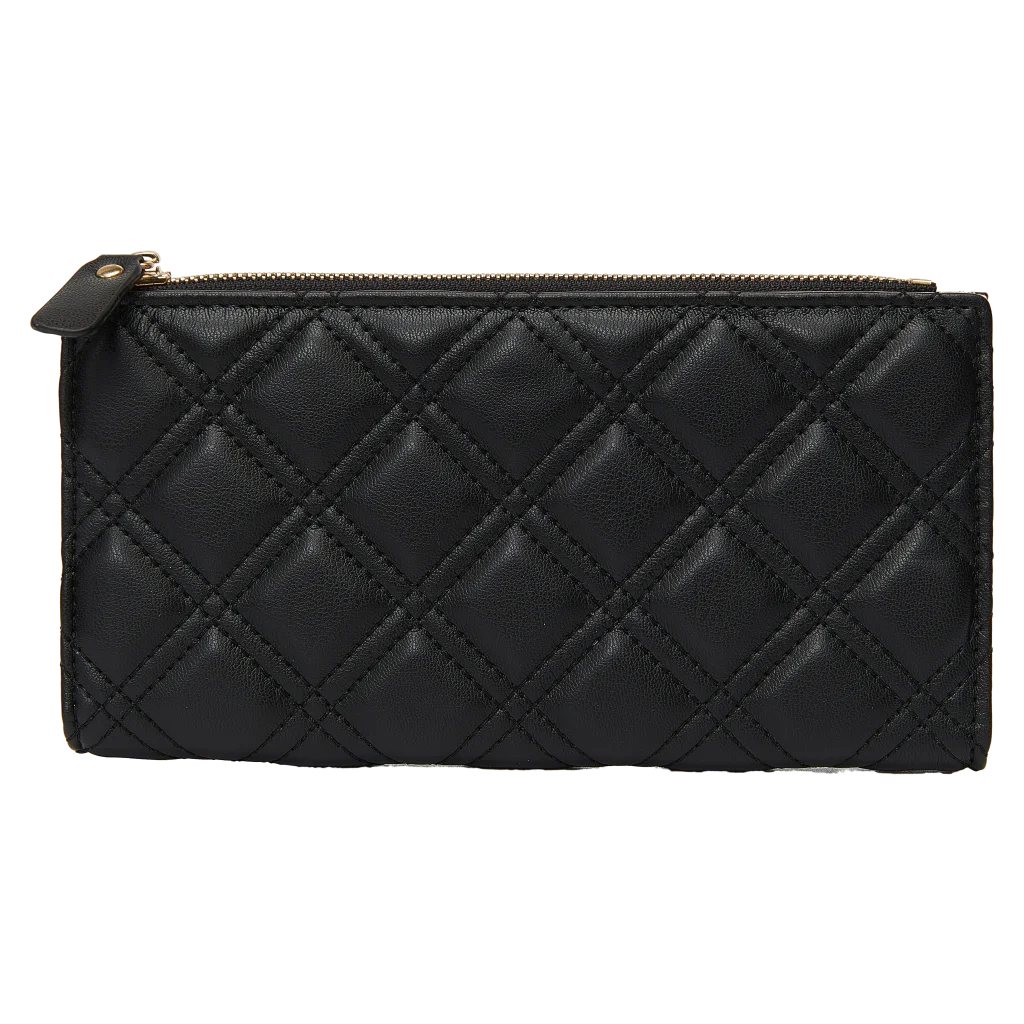 Geldbörse aus Kunstleder mit Rauten-Design (Schwarz)
