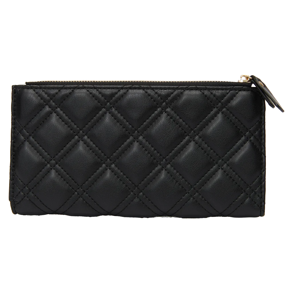 Geldbörse aus Kunstleder mit Rauten-Design (Schwarz)