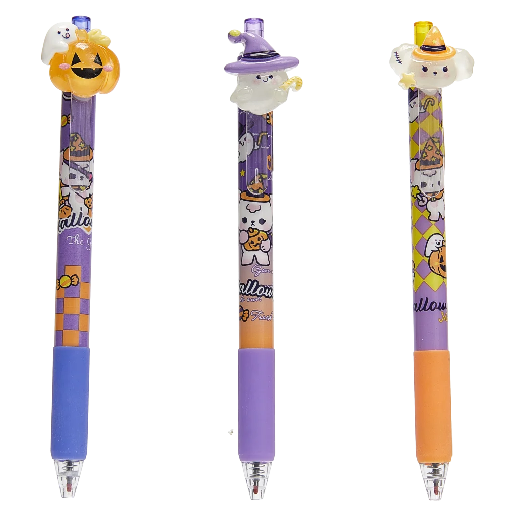 Gelstift mit Halloween-Design für Schule und Büro (Blau/Lila/Orange)