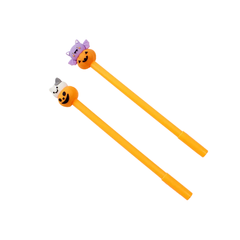 Gelstift mit Kürbis-Design, Halloween Edition (Orange/Lila/Weiß)