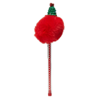 Gelstift mit Pompon und Weihnachtsbaum-Design (Rot)