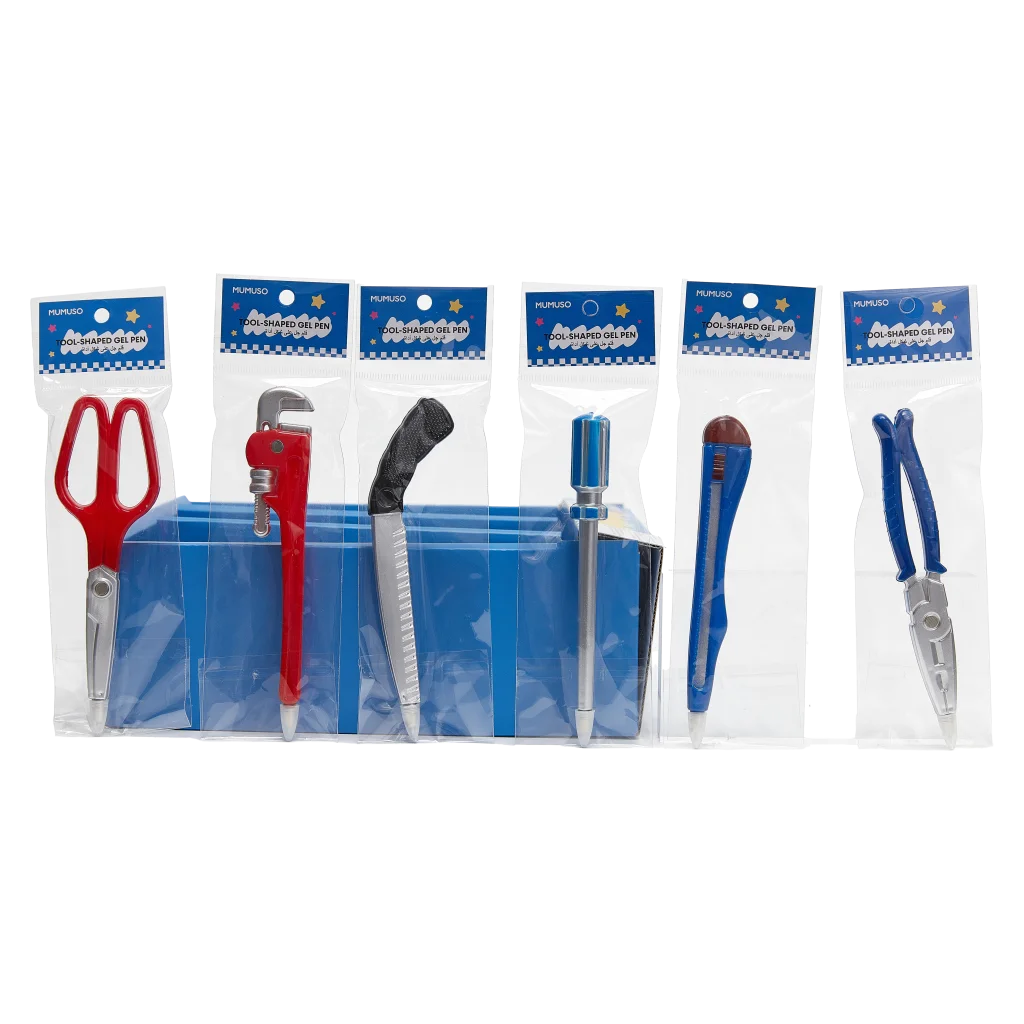 Gelstift im Werkzeug-Design für Schule &amp; Büro (Rot/Blau/Schwarz)