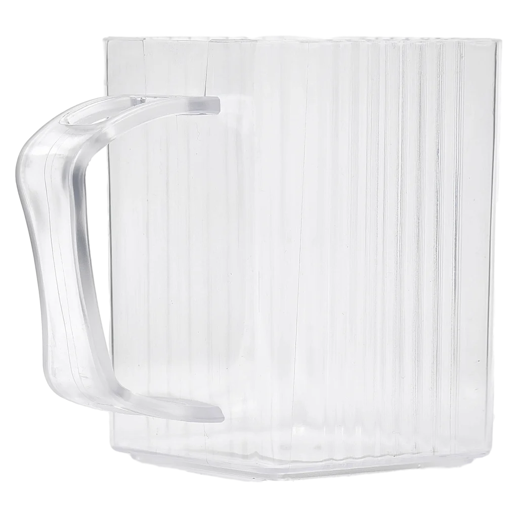 Geriffelter Kunststoff-Mundspülbecher, 360 ml (Weiß)