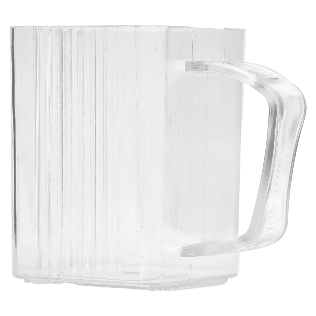 Geriffelter Kunststoff-Mundspülbecher, 360 ml (Weiß)