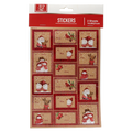32 Geschenkanhänger-Sticker mit Folienprägung, Weihnachten (Rot/Natur)