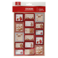 32 Geschenkaufkleber mit Weihnachts-Design für Geschenke, 2 Bögen (Rot)