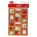32 selbstklebende Geschenkaufkleber mit Weihnachts-Design, Folienprägung (Rot/Grün)