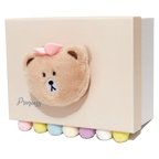 Geschenkbox aus Karton mit Bären-Design, mittelgroß (Beige/Pastell)