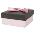 Quadratische Geschenkbox mit Schleifen-Design (Schwarz/Rosa)