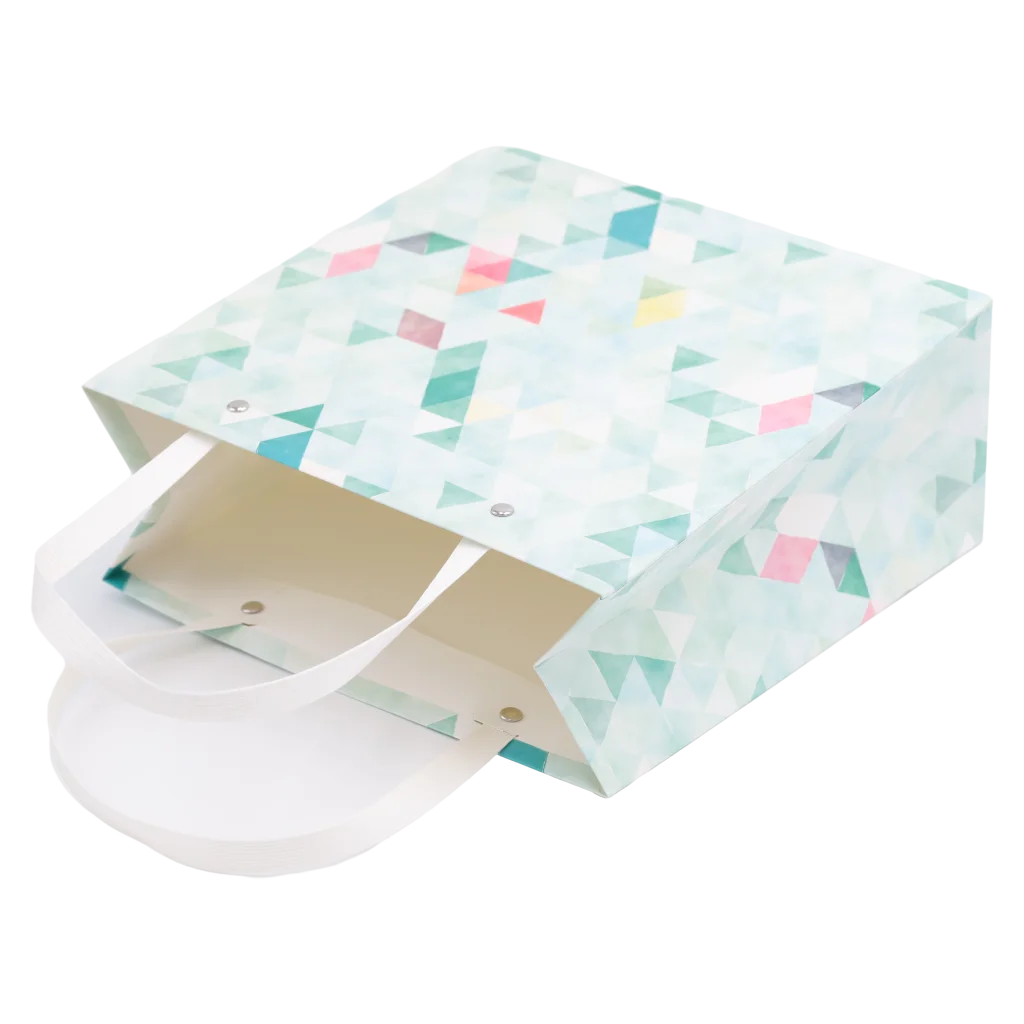 Geschenkpapier-Tasche mit geometrischem Print, klein (Mehrfarbig)