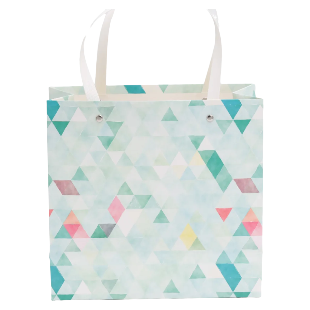 Geschenkpapier-Tasche mit geometrischem Print, klein (Mehrfarbig)