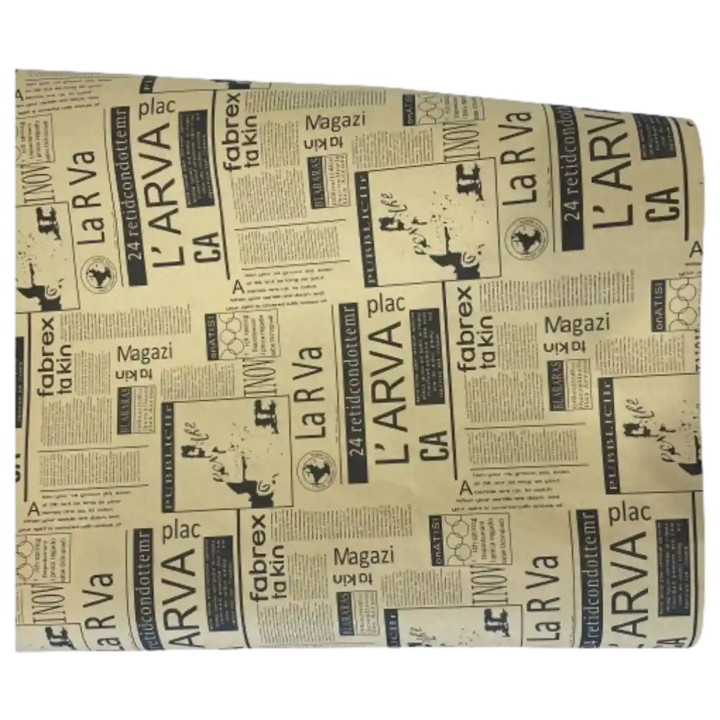 Geschenkpapier mit Zeitungs-Print, 34 g (Beige/Schwarz)