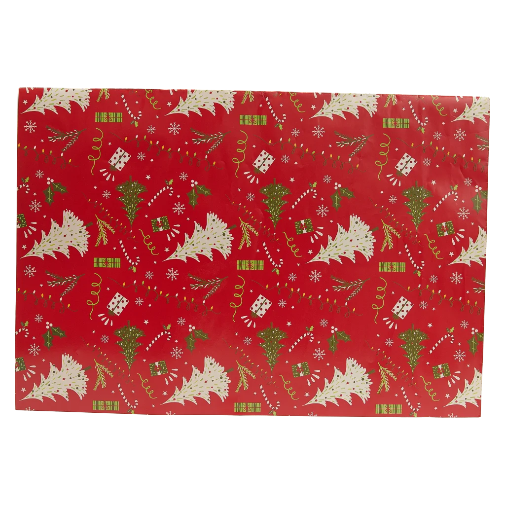 Geschenkpapier mit Weihnachts-Design, 80 g (Rot)