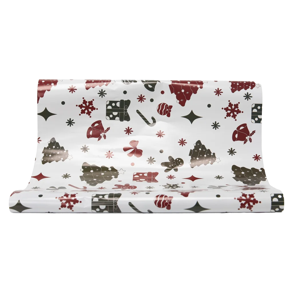 Geschenkpapier mit Weihnachtsbaum-Design, 100 g (Weiß/Anthrazit)