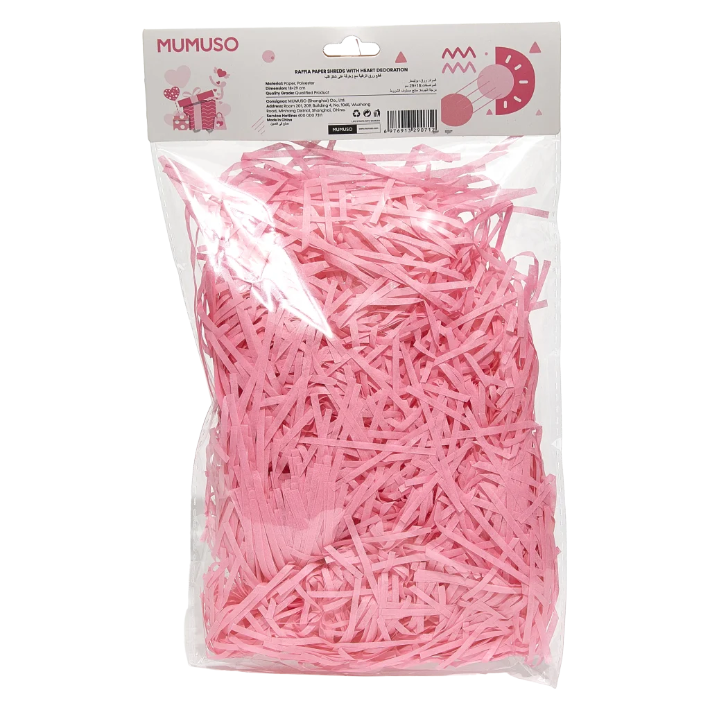 Geschenkpapierstreifen mit Herz-Print, 35 g (Rosa)