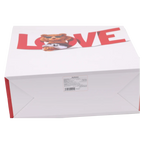 Große Geschenkpapiertragetasche mit Bär-Design, stabil (Rot/Weiß)