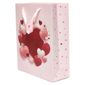 Geschenktasche mit glitzerndem Herz-Design, mittelgroß (Rosa/Rot)