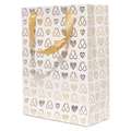 Geschenktasche mit Herz-Print, klein (Weiß)