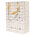 Geschenktasche mit Herz-Print, klein (Weiß)