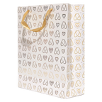 Geschenktasche mit Herz-Print, klein (Weiß)