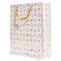 Geschenktasche mit Herz-Print, mittelgroß (Weiß/Gold/Schwarz)
