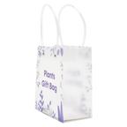 Geschenktasche aus Kunststoff mit Pflanzen-Print (Orange/Grün/Lila)